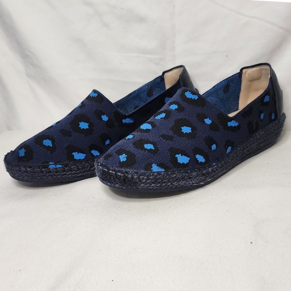 Cole Haan Pinch Maine Classic Navy Blue Leopard Loafers Size 9B
